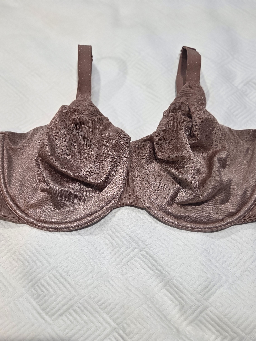 Wacoal Back Appeal Underwire Bra 855303 Size 36G Mauve* Mesh Dot Underwire Bra